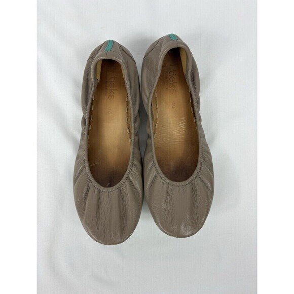 Tieks by Gavriel Ballet Flats Taupe Brown Leather 10 Foldable - Picture 1 of 15
